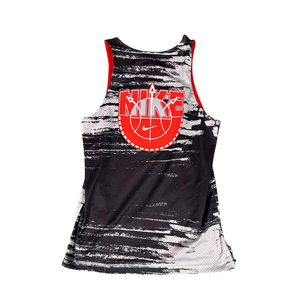 Nike Reversible Basketball Jersey Tank Top Red Black White Graphic Small